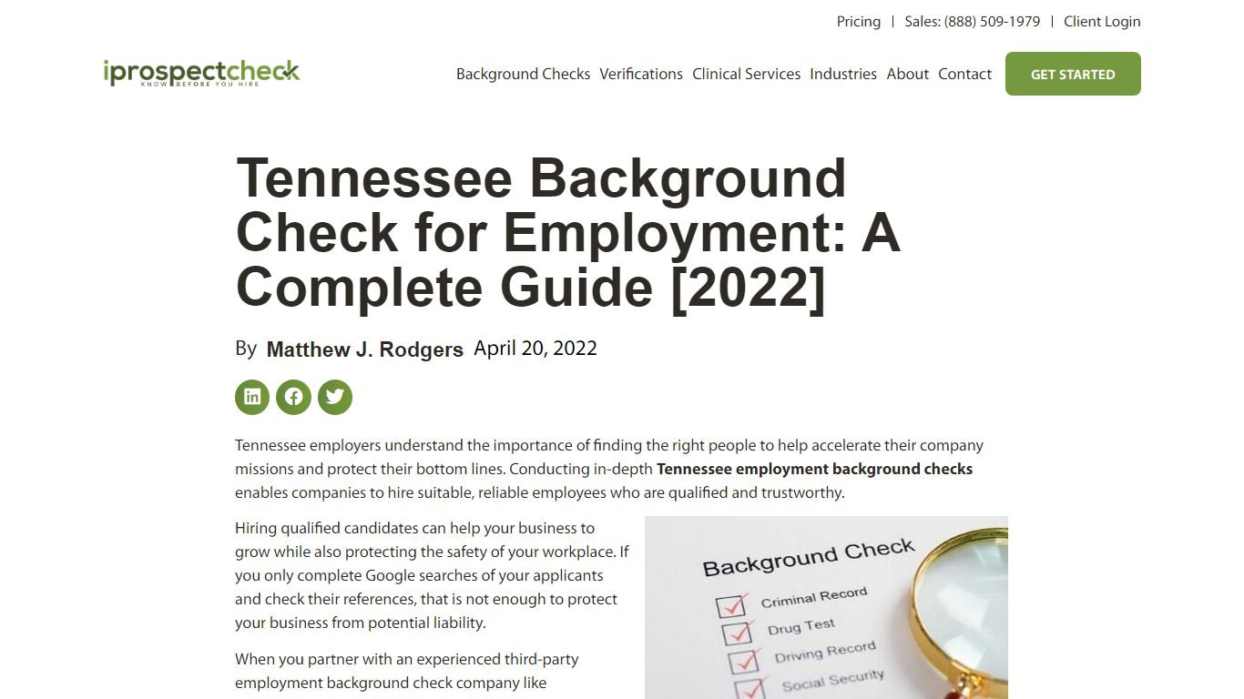 Tennessee Background Check for Employment: A Complete ... - iprospectcheck